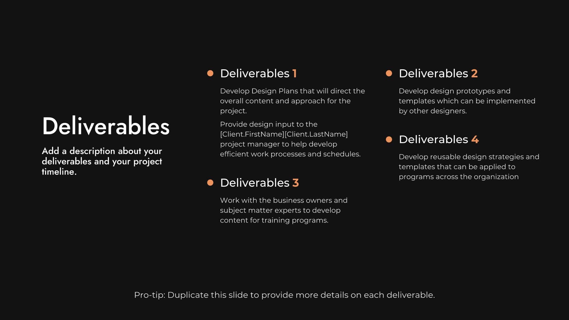 Deliverables